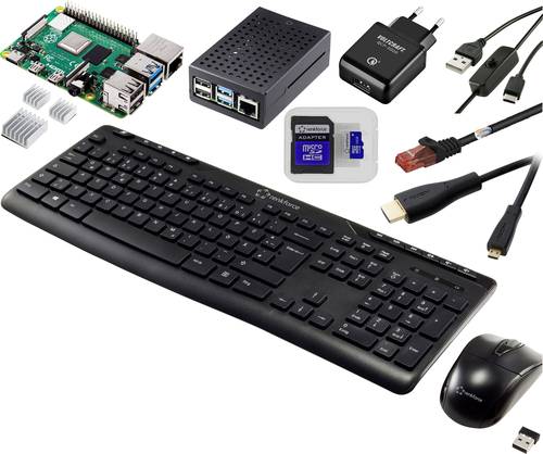 TRU COMPONENTS Pro Set Raspberry Pi® 4 B 4 GB 4 x 1.5 GHz inkl. Netzteil, inkl. Gehäuse, inkl. Küh
