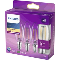 Philips LED 76381700 LED EEK F (A - G) E14 4.3 W = 40 W Warmweiß (Ø x L) 3.5 cm x 9.7 cm 3 St. Philips LED 76381700 LED EEK F (A - G) E14 4.3 W = 40 W Warmweiß (Ø x L) 3.5 cm x 9.7 cm 3 St.
