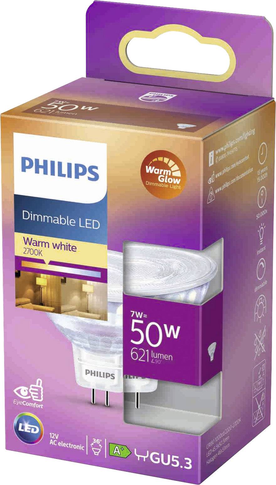 Philips LED 77403500 LED EEK F (A - G) GU5.3 7 W = 50 W Warmweiß (Ø x L) 5.05 cm x 4.45 cm 1 St.