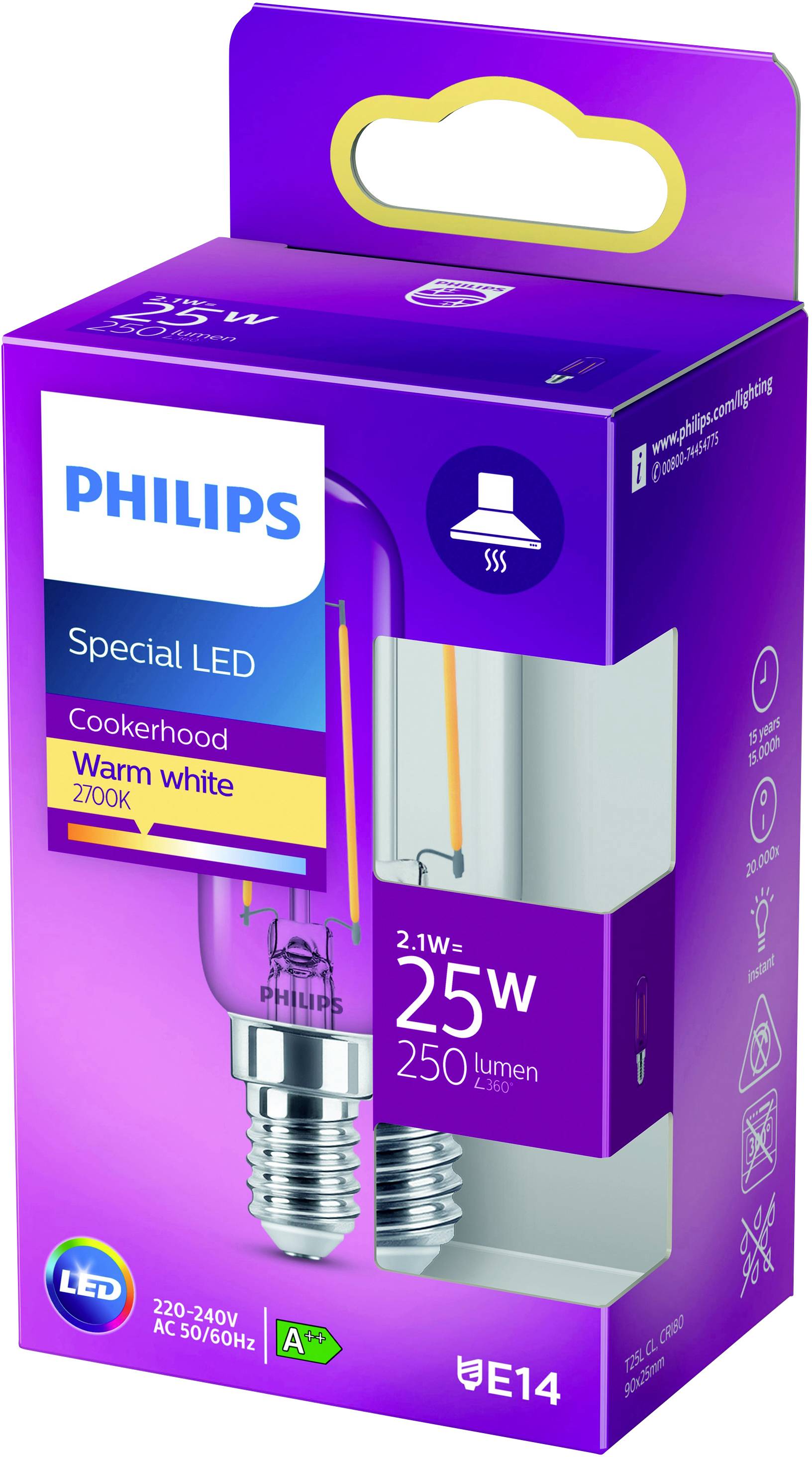 Philips LED 78333400 LED EEK E (A - G) 2.1W = 25W (Ø x L) 2.5cm x 9cm 1St.