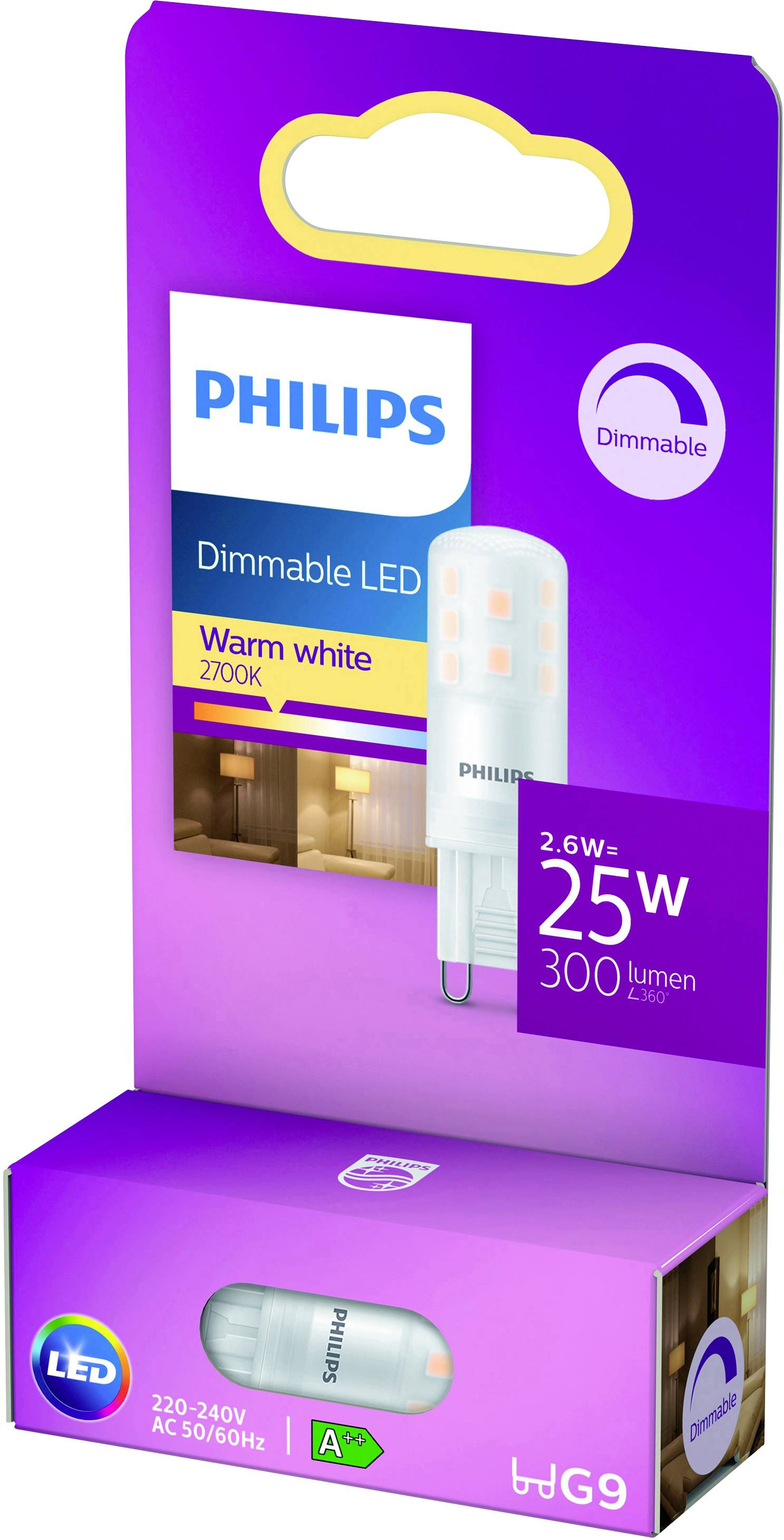 Philips Lighting 76671900 LED EEK E (A - G) G9 2.6 W = 25 W Warmweiß (Ø x L) 1.5 cm x 5.2 cm 1 St.