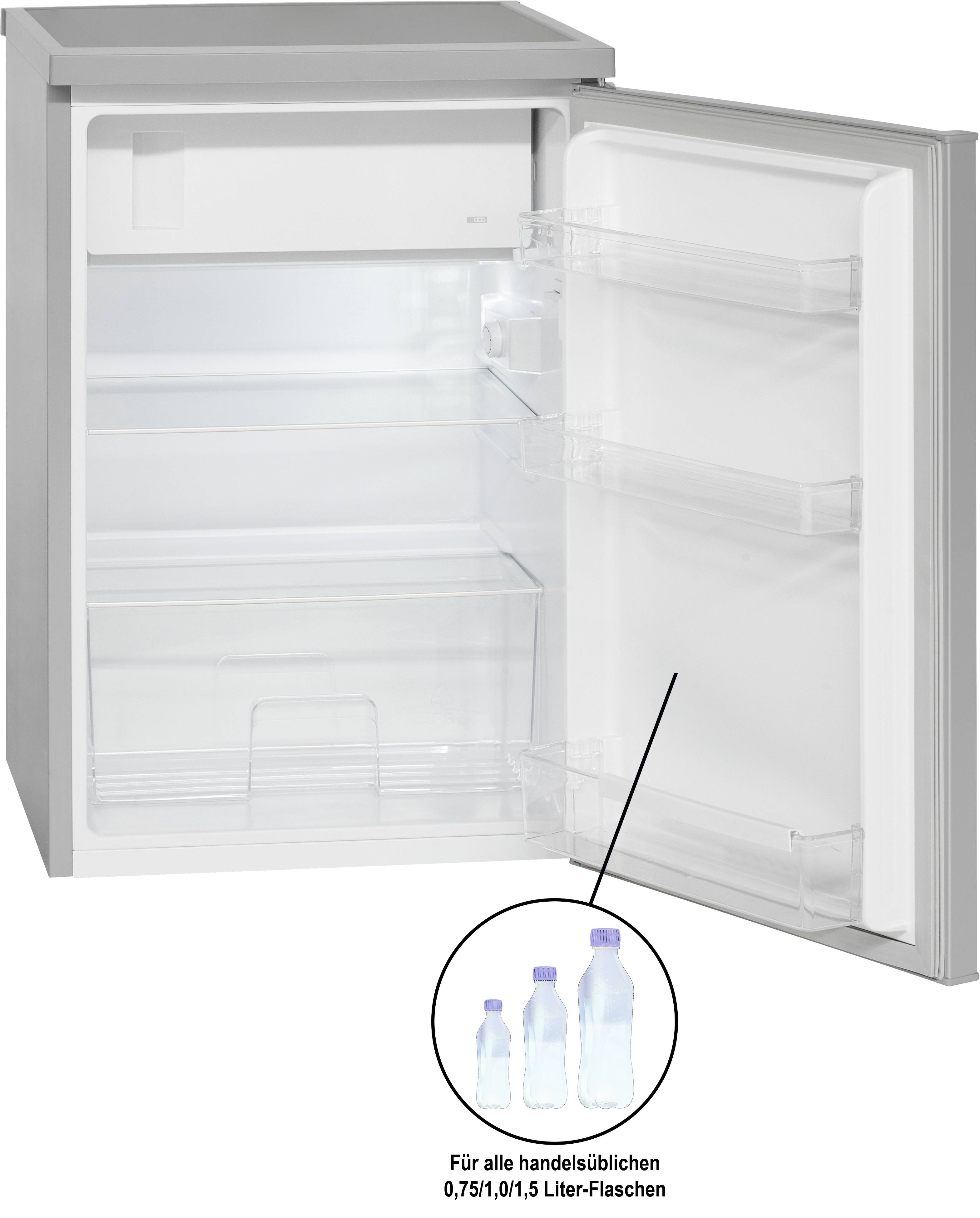 Bomann KS 2184.1 ix-look Kühlschrank EEK: E (A - G) 119 l Standgerät Edelstahl-Optik