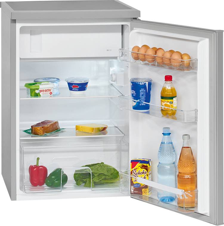 Bomann KS 2184.1 ix-look Kühlschrank EEK: E (A - G) 119 l Standgerät Edelstahl-Optik