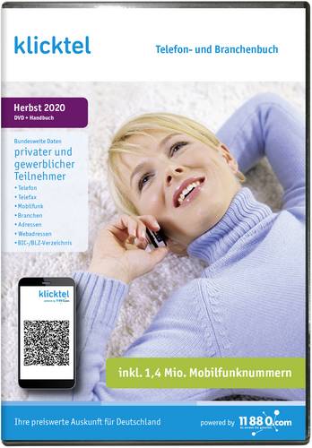 klicktel Telefon- und Branchenbuch + Rückwärtssuche Herbst 2020 Vollversion, 1 Lizenz Windows Tele