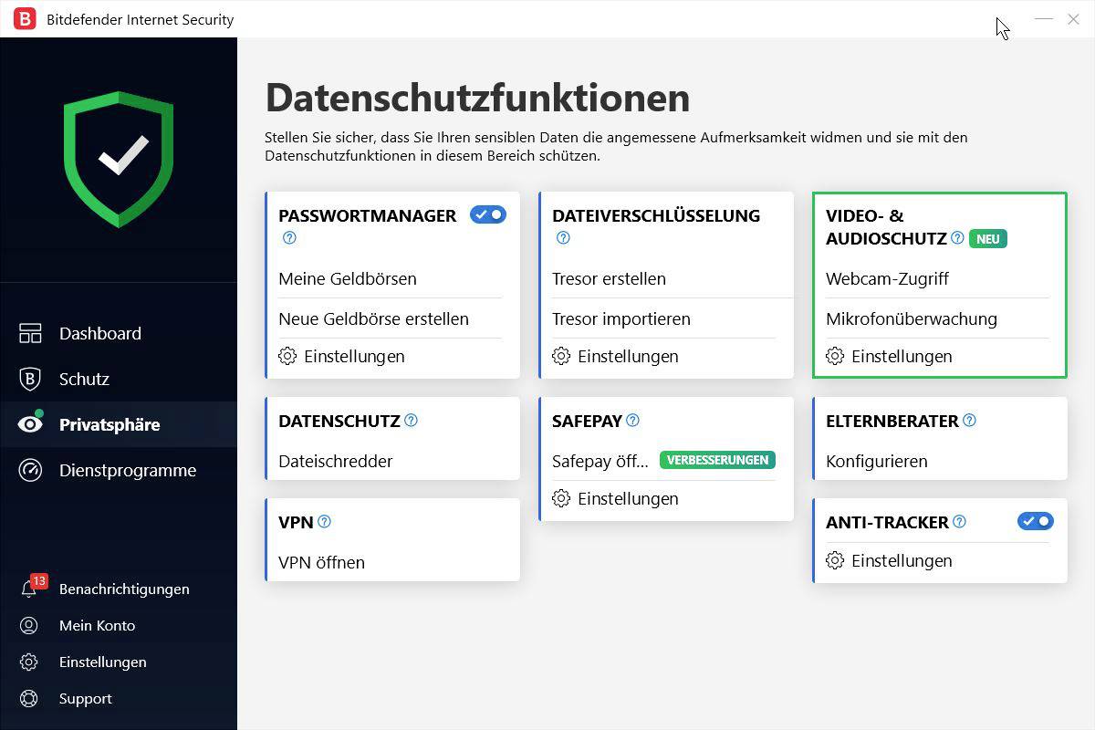 BitDefender Total Security 10 Geräte/18 Monate Windows, Mac, iOS, Android Antivirus