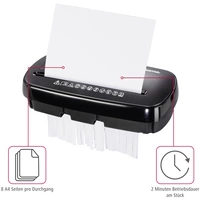 Hama Basic S8CD Aktenvernichter 9 Blatt Streifenschnitt 6mm P-1 11l Vernichtet auch CDs, DVDs Hama Basic S8CD Aktenvernichter 9 Blatt Streifenschnitt 6mm P-1 11l Vernichtet auch CDs, DVDs