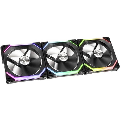 Lian Li UNI FAN SL120 RGB PWM PC-Gehäuse-Lüfter Schwarz, RGB (B x H x T) 122.8 x 25 x 122.4mm inkl. LED-Beleuchtung