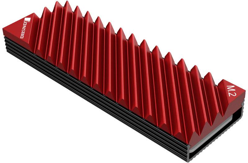 Jonsbo M.2-3 RED Computer Kühlkomponente Solid-State-Laufwerk Kühlkörper 1 Stück(e) Schwarz