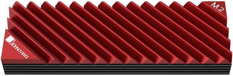 Jonsbo M.2-3 RED Computer Kühlkomponente Solid-State-Laufwerk Kühlkörper 1 Stück(e) Schwarz