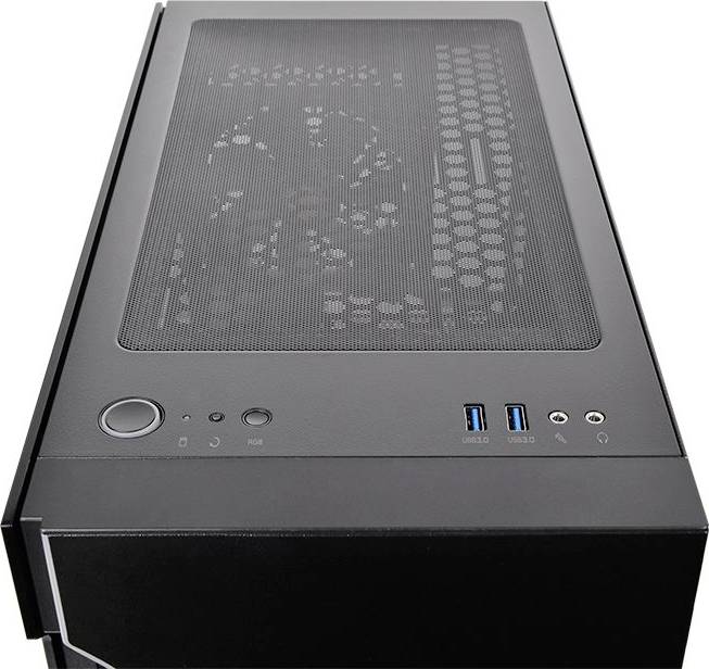 Thermaltake H200 TG RGB Midi-Tower PC-Gehäuse Schwarz Integrierte Beleuchtung, 1 vorinstallierter Lüfter, Seitenfenster