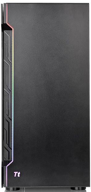 Thermaltake H200 TG RGB Midi-Tower PC-Gehäuse Schwarz Integrierte Beleuchtung, 1 vorinstallierter Lüfter, Seitenfenster