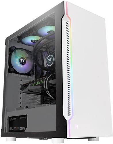 Thermaltake H200 TG Snow RGB Midi-Tower PC-Gehäuse Weiß Integrierte Beleuchtung, 1 vorinstallierte