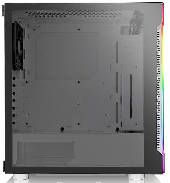 Thermaltake H200 TG Snow RGB Midi-Tower PC-Gehäuse Weiß Integrierte Beleuchtung, 1 vorinstallierter Lüfter, Seitenfenster