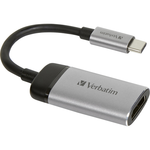 Verbatim 49143 USB-C® Adapter [1x USB-C® Stecker - 1x HDMI-Buchse] Silber (matt) 0.10 m