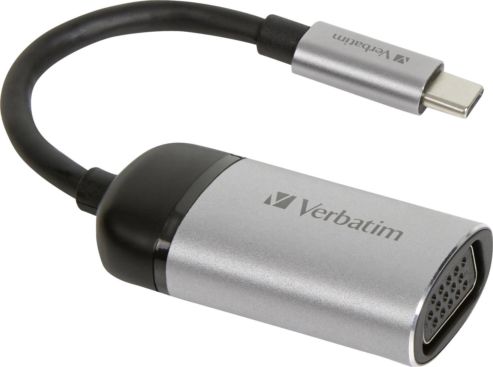 Verbatim 49145 USB-C® Adapter [1x USB-C® Stecker - 1x VGA-Buchse] Silber (matt) 0.10 m