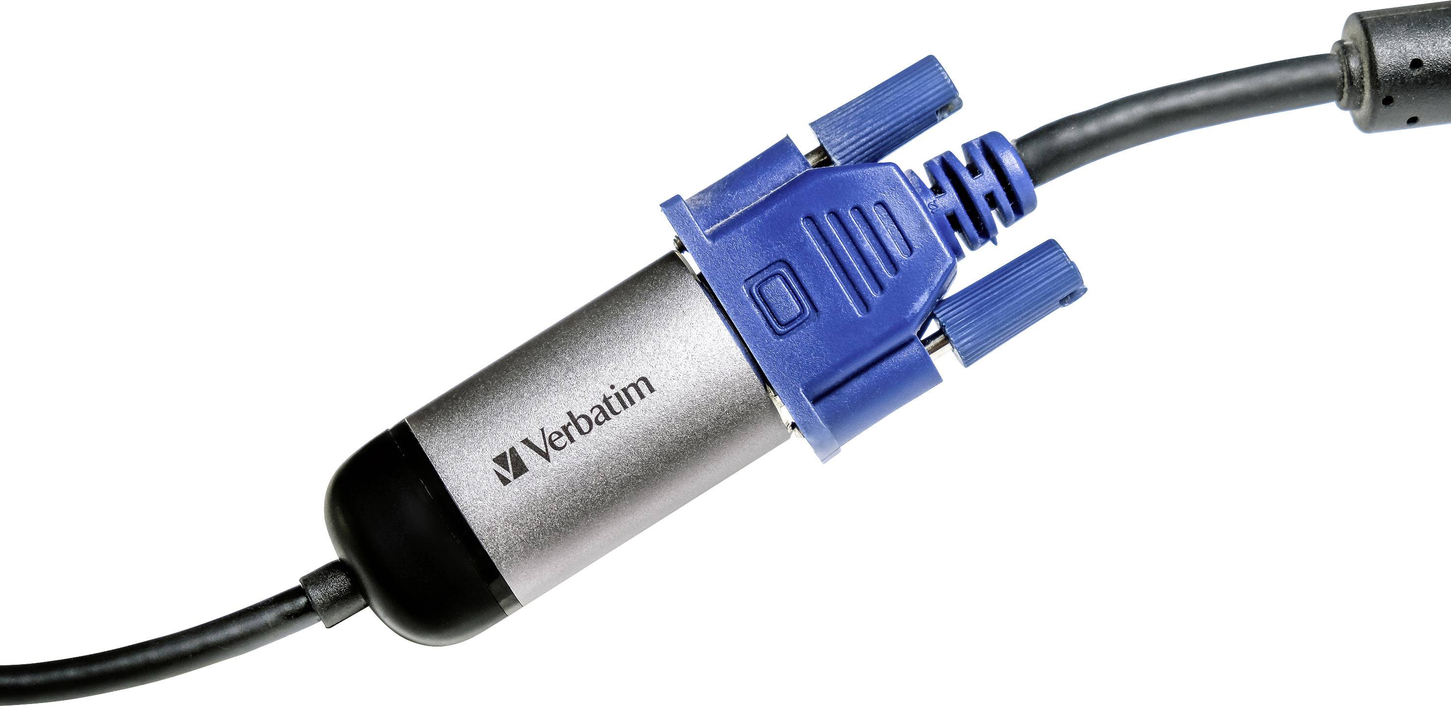 Verbatim 49145 USB-C® Adapter [1x USB-C® Stecker - 1x VGA-Buchse] Silber (matt) 0.10 m