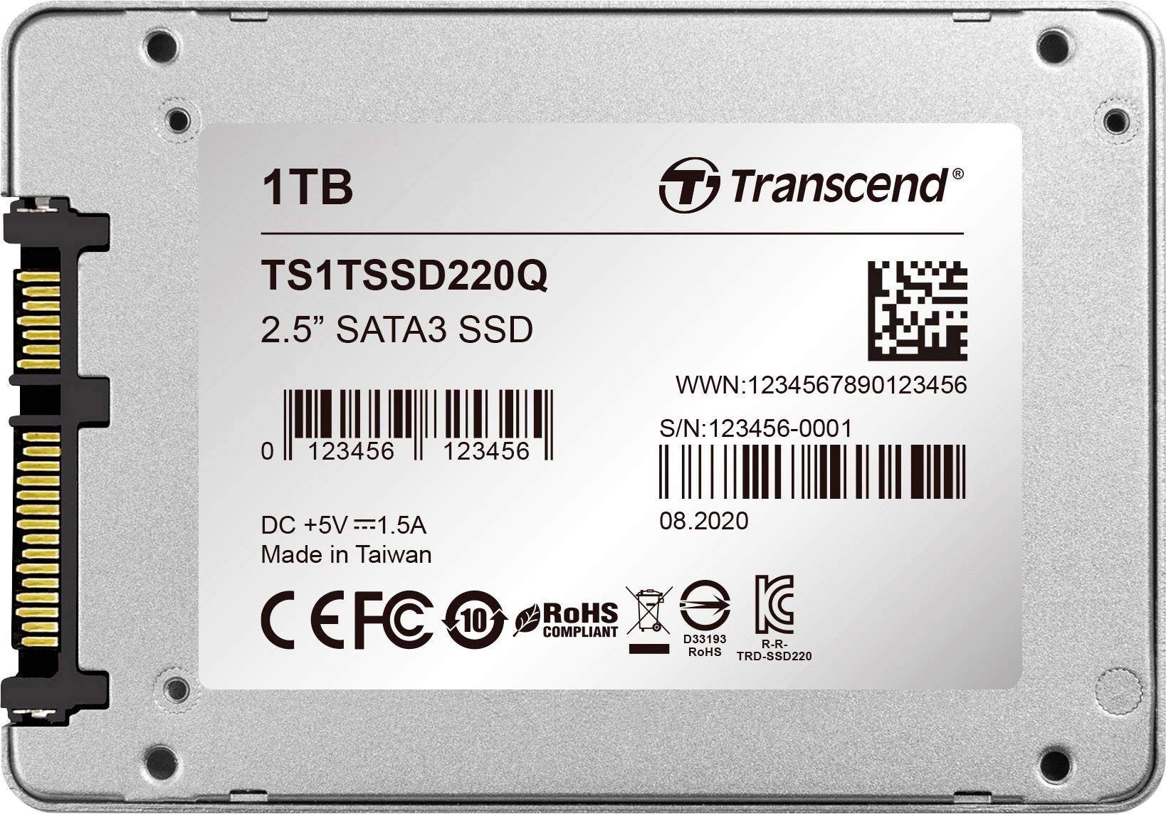 Transcend SSD220Q 1 TB Interne SATA SSD 6.35 cm (2.5 Zoll) SATA 6 Gb/s Retail TS1TSSD220Q