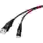 TOOLCRAFT USB-Kabel USB 2.0 USB-A Stecker, Apple Lightning Stecker 1.00m Schwarz-Rot Extrem robuste Geflechtschirmung TO-6899490