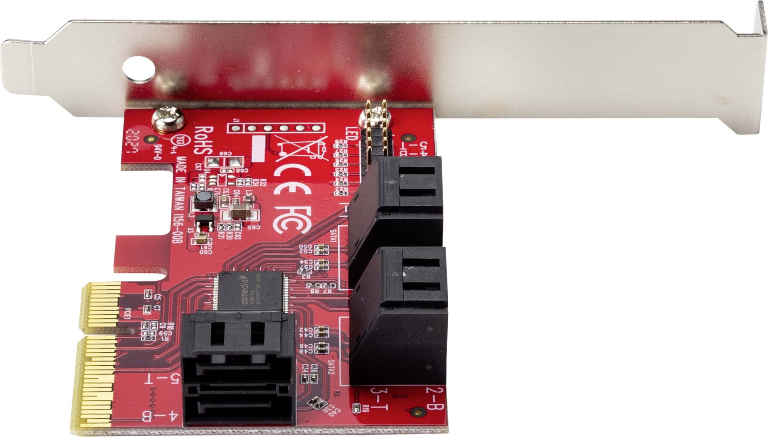 Renkforce RF-4599662 6 Port SATA Controller PCIe x4 Passend für (SSD): SATA SSD inkl. Low-Profile Slotblech