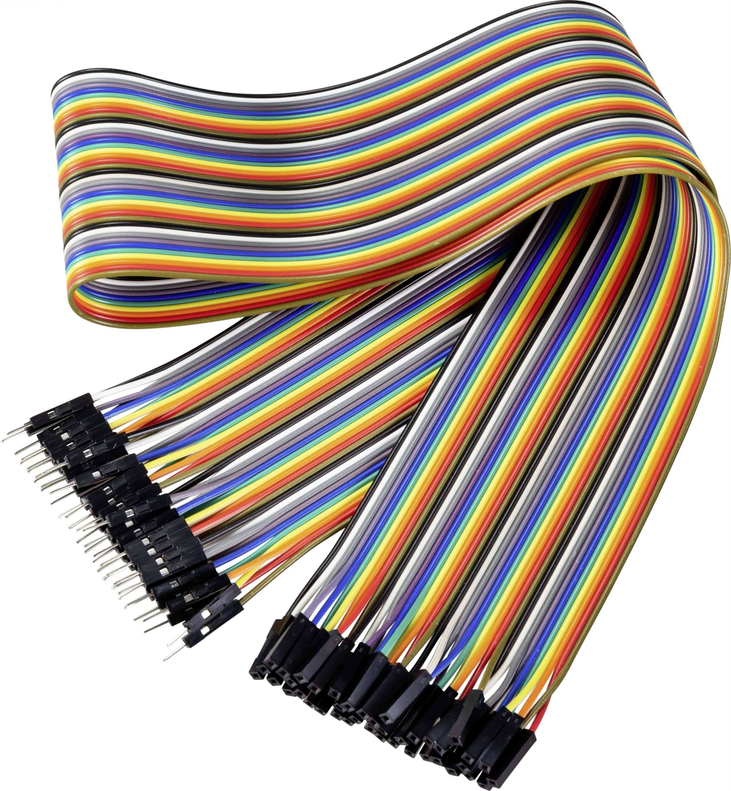 Renkforce JKMF406 Jumper-Kabel Arduino, Banana Pi, Raspberry Pi® [40x Drahtbrücken-Stecker - 40x Dr