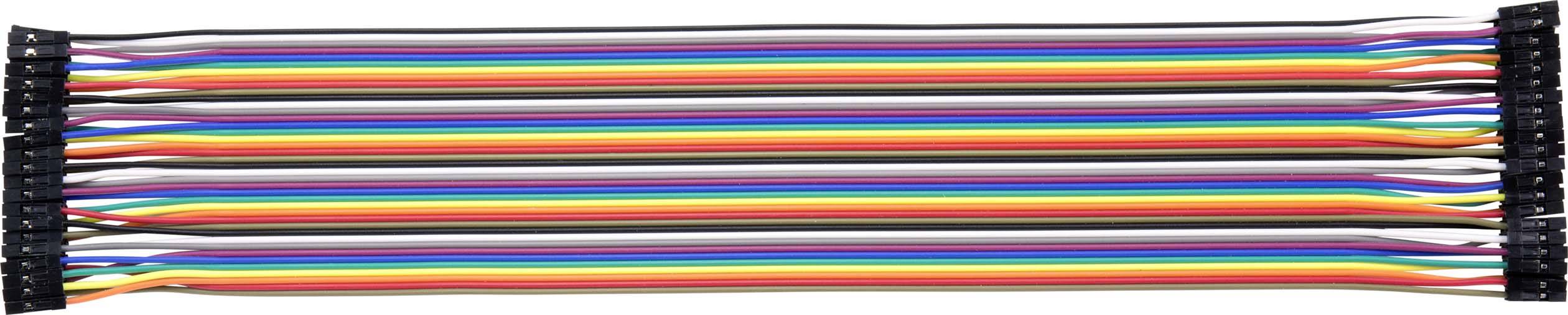 Renkforce JKFF406 Jumper-Kabel Arduino, Banana Pi, Raspberry Pi® [40x Drahtbrücken-Buchse - 40x Drahtbrücken-Buchse] 60.00cm Bunt