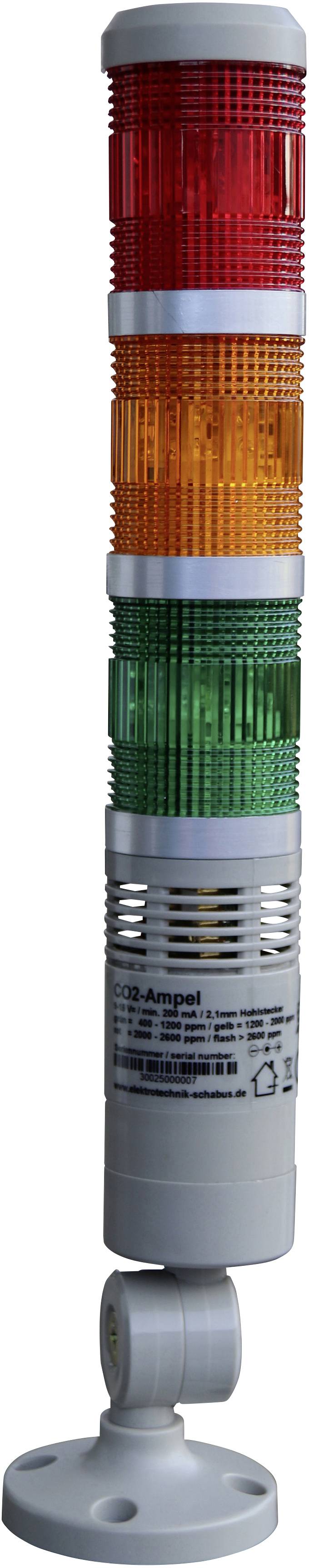 Schabus CO2 Anzeige Luftgütesensor mit internem Sensor netzbetrieben detektiert Kohlendioxid