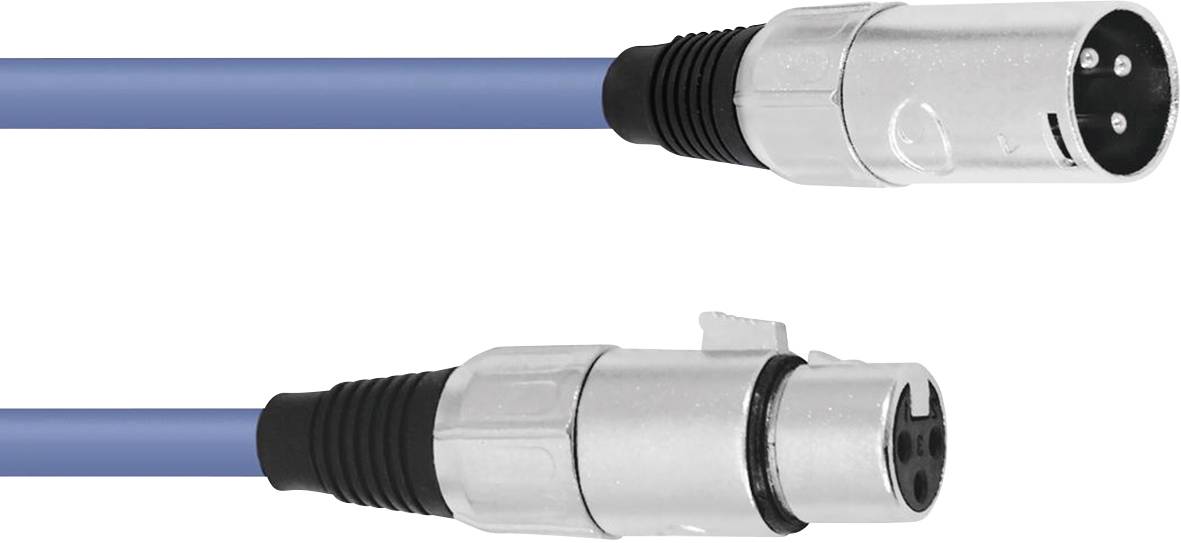 Omnitronic 3022010L XLR Verbindungskabel [1x XLR-Stecker 3 polig - 1x XLR-Buchse 3 polig] 3.00m Blau