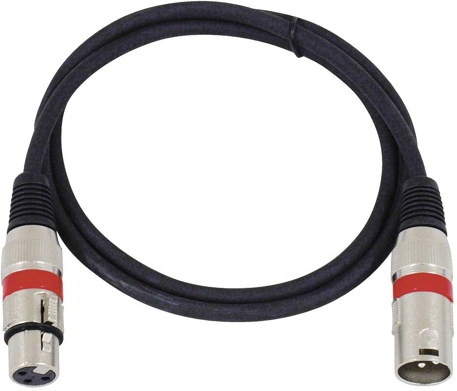 Omnitronic 30220406 XLR Verbindungskabel [1x XLR-Stecker 3 polig - 1x XLR-Buchse 3 polig] 1.00m Schwarz