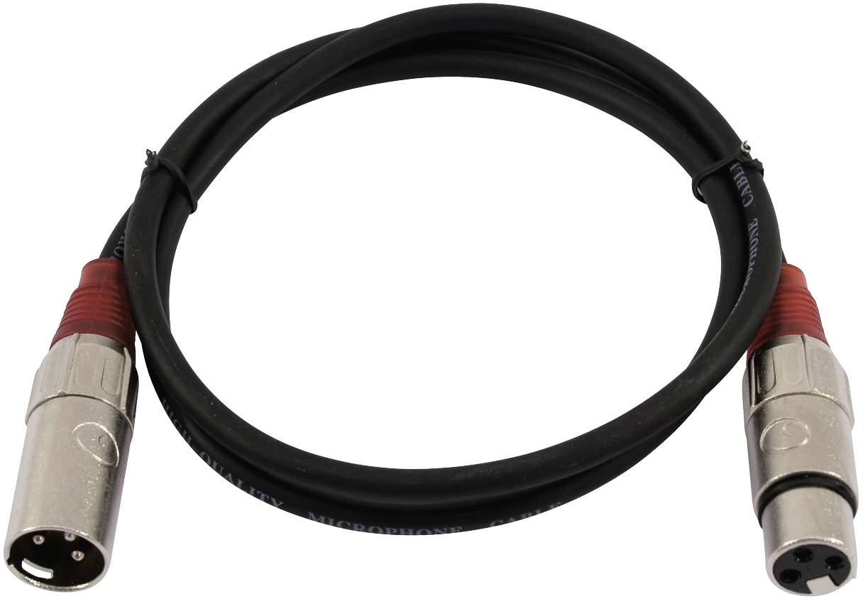 Omnitronic 3022045R XLR Verbindungskabel [1x XLR-Stecker 3 polig - 1x XLR-Buchse 3 polig] 1.50m Schwarz