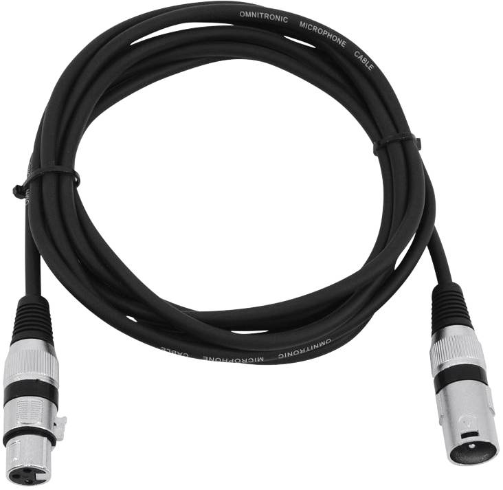 Omnitronic 3022047N XLR Verbindungskabel [1x XLR-Stecker 3 polig - 1x XLR-Buchse 3 polig] 3.00 m Sc