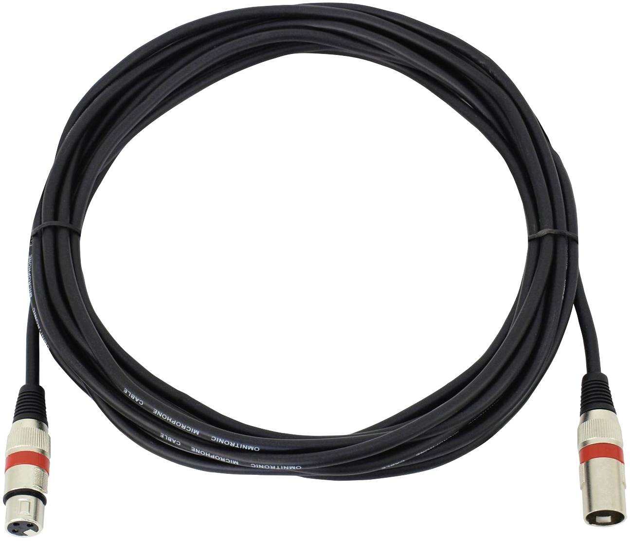 Omnitronic 3022052R XLR Verbindungskabel [1x XLR-Stecker 3 polig - 1x XLR-Buchse 3 polig] 7.50 m Schwarz