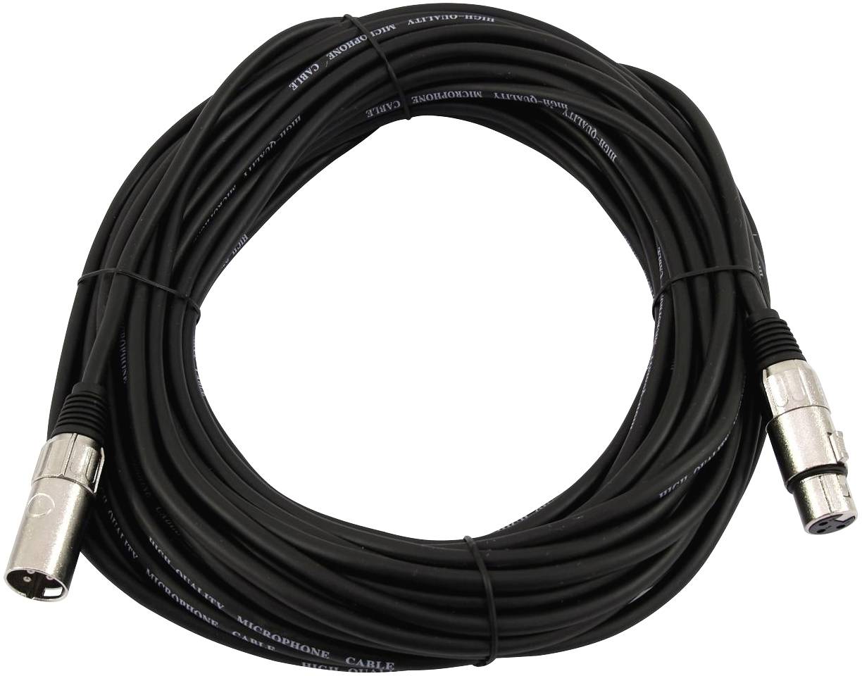 Omnitronic 30220595 XLR Verbindungskabel [1x XLR-Stecker 3 polig - 1x XLR-Buchse 3 polig] 30.00m Schwarz