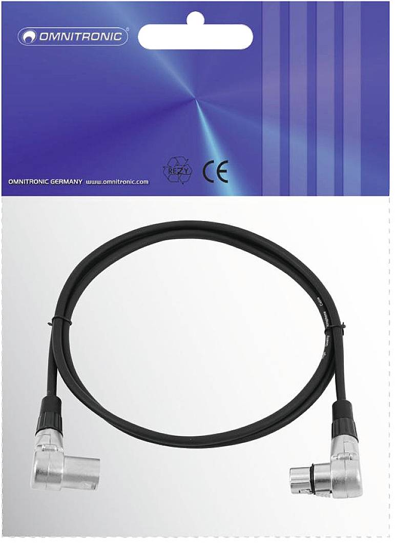 Omnitronic 30220630 XLR Verbindungskabel [1x XLR-Stecker 3 polig - 1x XLR-Buchse 3 polig] 1.50m Schwarz