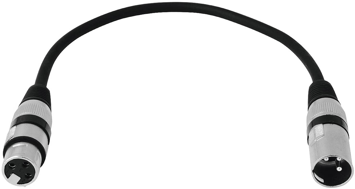 Omnitronic 3022075B XLR Verbindungskabel [1x XLR-Stecker 3 polig - 1x XLR-Buchse 3 polig] 0.20m Schwarz