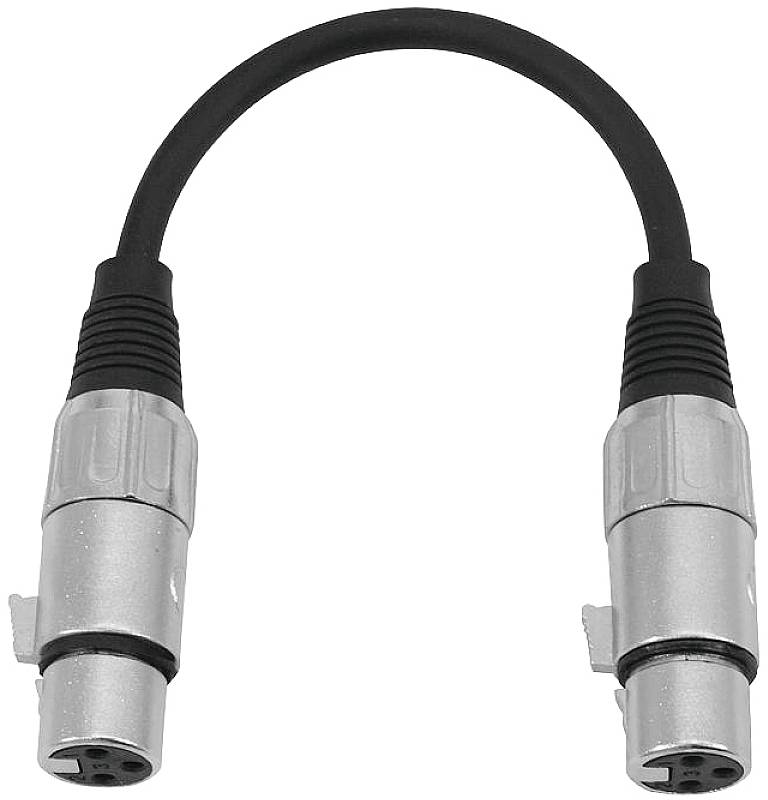 Omnitronic 3022075C XLR Adapterkabel [1x XLR-Buchse 3 polig - 1x XLR-Buchse 3 polig] 0.15 m Schwarz