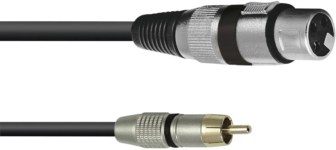 Omnitronic 3022075J XLR Adapterkabel [1x XLR-Buchse 3 polig - 1x Cinch-Stecker] 0.15m Schwarz