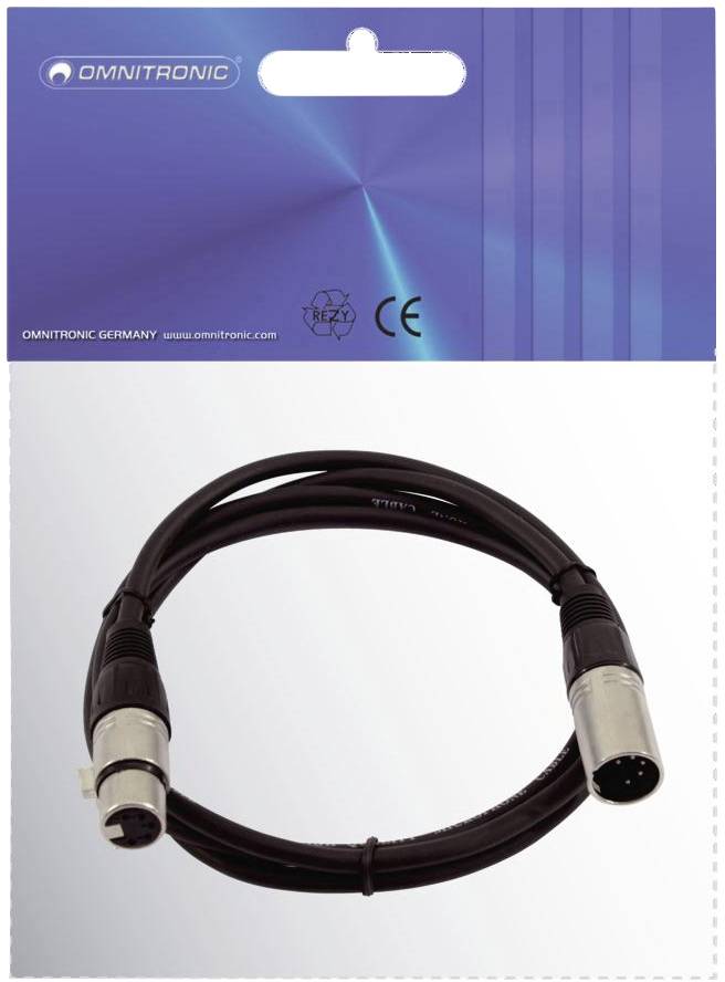 Omnitronic 30220765 XLR Verbindungskabel [1x XLR-Stecker 5 polig - 1x XLR-Buchse 5 polig] 1.50 m Sc