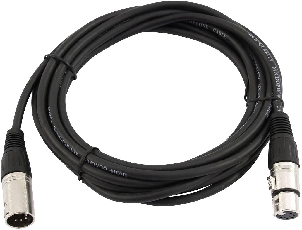 Omnitronic 30220769 XLR Verbindungskabel [1x XLR-Stecker 5 polig - 1x XLR-Buchse 5 polig] 5.00 m Schwarz
