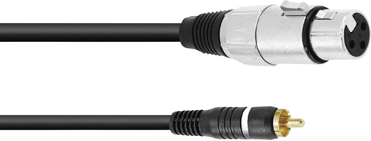 Omnitronic 30224028 XLR Adapterkabel [1x Cinch-Stecker - 1x XLR-Buchse 3 polig] 2.00m Schwarz