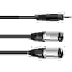 Omnitronic 30225157 XLR Câble adaptateur [1x Jack mâle 3.5 mm - 2x XLR mâle 3 pôles] 3.00 m noir