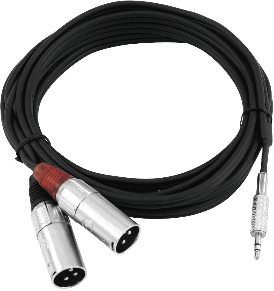 Omnitronic 30225157 XLR Adapterkabel [1x Klinkenstecker 3.5 mm - 2x XLR-Stecker 3 polig] 3.00 m Sch
