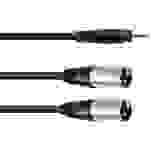 Omnitronic 30225158 XLR Câble adaptateur [1x Jack mâle 3.5 mm - 2x XLR mâle 3 pôles] 1.50 m noir