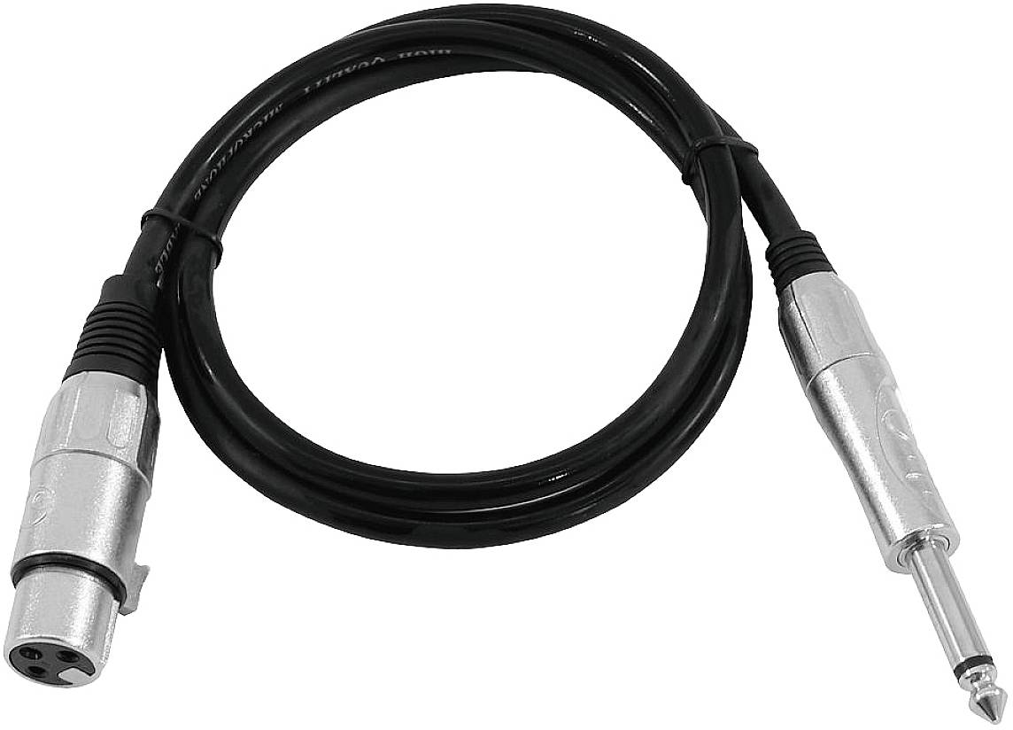 Omnitronic 3022516L XLR Adapterkabel [1x XLR-Buchse 3 polig - 1x Klinkenstecker 6.3mm (mono)] 0.90m Schwarz