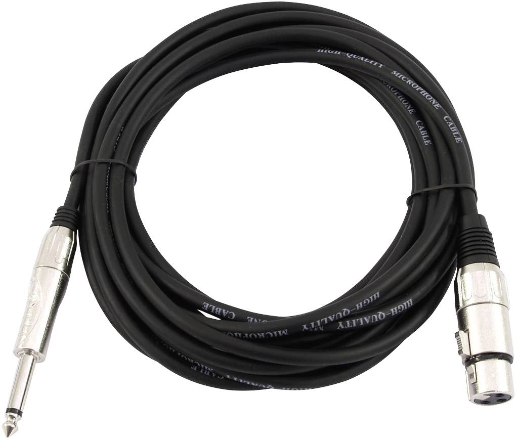Omnitronic 30225170 XLR Adapterkabel [1x XLR-Buchse 3 polig - 1x Klinkenstecker 6.3mm (mono)] 5.00m Schwarz