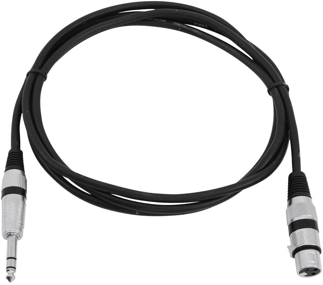 Omnitronic 30225182 XLR Adapterkabel [1x XLR-Buchse 3 polig - 1x Klinkenstecker 6.3mm (stereo)] 2.00m Schwarz