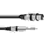 Omnitronic 30225195 XLR Adapterkabel [1x XLR-Stecker 3 polig - 1x Klinkenstecker 6.3mm (stereo)] 0.90m Schwarz