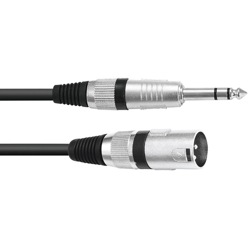 Omnitronic 30225196 XLR Adapterkabel [1x XLR-Stecker 3 polig - 1x Klinkenstecker 6.3mm (stereo)] 2.00m Schwarz