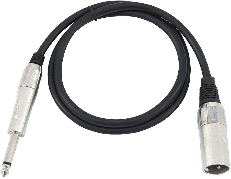 Omnitronic 3022519A XLR Adapterkabel [1x XLR-Stecker 3 polig - 1x Klinkenstecker 6.3mm (mono)] 0.90m Schwarz