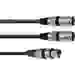Omnitronic 30225203 XLR Adapterkabel [1x XLR-Buchse 3 polig - 2x XLR-Stecker 3 polig] 0.50m Schwarz