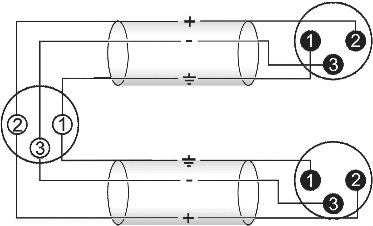 Omnitronic 30225205 XLR Adapterkabel [1x XLR-Buchse 3 polig - 2x XLR-Stecker 3 polig] 1.50m Schwarz